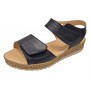 Sandale dama negre din piele naturala cu talpa confort si inchidere velcro dubla CP12N